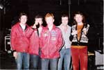 c1976  Quo crew Slug, Cass, Nipper, me and Mal    